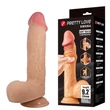 Realisztikus csúszóbőrös herés dildó Pretty Love Emeka flesh 17,5 cm