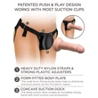 Felköthető heveder realisztikus dildóval Beginner's silicone body dock kit black / black