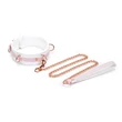 Nyakörv pórázzal White & pink fairy goat leather collar