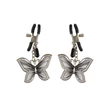 Mellbimbó csipesz pillangóval Butterfly nipple clamps  silver