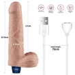 Realisztikus 23 cm-es vibrátor 9" real softee rechargeable vibrating dildo (testszínű)