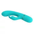 Tölthető, szilikon nyuszi vibrátor Pretty Love Scocco green 20 cm