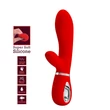 Csiklókaros puha szilikon g-pont vibrátor Pretty Love Thomas Red 20cm