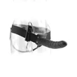Üreges felcsatolható vibrációs fekete dildó távirányítóval 20 cm - 8" vibrating hollow strap-on black