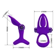 Vibrációs péniszgyűrű herepgyűrűvel és csiklóizgatóval Pretty Love Vibration Cockring purple