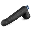 Realisztikus vibrátor 9" real softee rechargeable vibrating dildo (black)