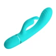 Tölthető, szilikon nyuszi vibrátor Pretty Love Scocco green 20 cm