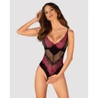 Alul nyitott rózsamintás body Rosenty crotchless teddy M/L