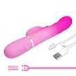 Csiklókaros, forgó és toló funkciós g-pont vibrátor Pretty Love Shima pink