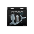 Távirányítós forgó és vibráló anális plug pénisz- és heregyűrűvel - Renegade Pinnacle Gray