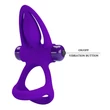 Vibrációs péniszgyűrű herepgyűrűvel és csiklóizgatóval Pretty Love Vibration Cockring purple