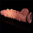 Kétrétegű nagy dildó 24 cm-es tapadótalpas platinum silicone cock with kötéllel