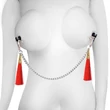 Bojtos mellbimbó bilincs piros Tassel nipple clamp