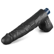 Realisztikus vibrátor 10" real softee rechargeable vibrating dildo(black)