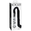 Korbács üvegdildó nyéllel Icicles No. 38 clear fekete