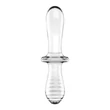 Kétvégű üvegdildó Double crystal transparent