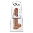 Letapasztható dildó herékkel 11" cock with balls  tan