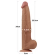 Ultrarealisztikus nagy méretű csúszóbőrös dildó 34 cm - 13.5'' King Sized Sliding Skin Dual Layer Dong Brown