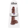Letapasztható dildó herékkel 10" cock with balls  brown