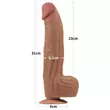 Csúszó bőrrel dildó 12 king sized sliding skin dual layer dong barna