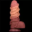 Tapadótalpas kétrétegű nagy dildó 24 cm-es dual layered platinum silicone cock kötéllel