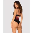 Alul nyitott rózsamintás body Rosenty crotchless teddy M/L
