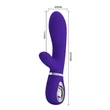 Csiklókaros puha szilikon g-pont vibrátor Pretty Love Thomas Purple II 20cm