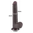 Letapasztható 9'' sliding skin dual layer dildó fekete
