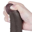 Letapasztható 7.5'' sliding skin dual layer dildó fekete II