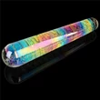 Foszforeszkáló kétvégű üvegdildó Glow in the dark Twilight Gleam glass dildo slim fantasy