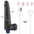 Realisztikus vibrátor 10" real softee rechargeable vibrating dildo(black)
