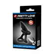 Vibrációs péniszgyűrű herepgyűrűvel és csiklóizgatóval Pretty Love vibration cockring black