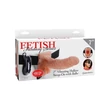 Felcsatolható üreges herés vibrátoros dildó 17,5cm - 7" vibrating hollow strap-on with balls light