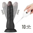 Vibrációs felcsatolható fekete herés dildó 19 cm -Vibrating easy strapon set 7.5'' black