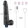 Realisztikus vibrátor 10.5" real softee rechargeable vibrating dildo(black)