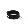 Fekete műbőr nyakörv pórázzal arany lánccal Black organosilicon collar with leash