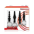 Fenékdugó készlet húzógyűrűvel butt plug kit fekete