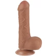 Ultrarealisztikus előbőrös dildó 18 cm sliding skin dual layer dong brown 7"