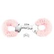 Fetish pleasure fluffy hand cuffs. pink plüssel bevont acél bilincs két kulccsal