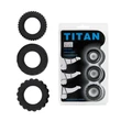 Péniszgyűrű szett Titan 3 in 1 Silicone Rings Black