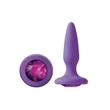Szilikon plug gyémántszerű lila kővel Glams mini purple gem