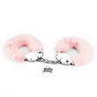 Fetish pleasure fluffy hand cuffs. pink plüssel bevont acél bilincs két kulccsal