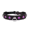 Bőr nyakörv kövekkel Octane crystal collar hot pink