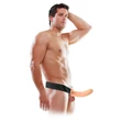 Felcsatolható üreges dildó 20 cm - 8" Hollow Strap-On Light/Black