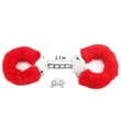 Fetish pleasure fluffy hand cuffs. vörös plüssel bevont acél bilincs két kulccsal