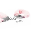 Fetish pleasure fluffy hand cuffs. pink plüssel bevont acél bilincs két kulccsal