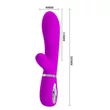 Csiklókaros puha szilikon g-pont vibrátor  Pretty Love Thomas Purple 20cm
