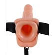 Felcsatolható üreges vibrátor Hollow strap-on with balls flesh