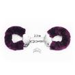 Fetish pleasure fluffy hand cuffs. lila plüssel bevont acél bilincs két kulccsal