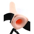 Felcsatolható üreges dildó 20 cm - 8" Hollow Strap-On Light/Black
